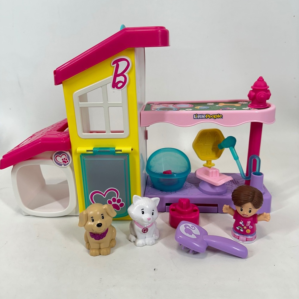 Fisher-Price Little People Barbie Pet Grooming Playset with Figures and Brush